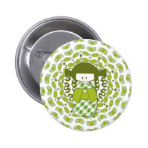 Kokeshi, Japanese dolls, apple green, Buttons
