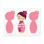 Kokeshi Sakura Silhouettes postcards