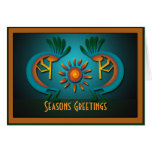 Kokopelli Sun Christmas Template Greeting Cards