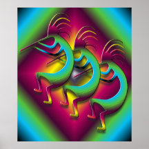 Kokopelli Times Three Posters