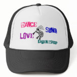 kokopelli-turtle, Dance, Sing, Love, Friendship hats