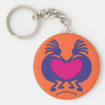 Kokopelli with heart Keychains keychains