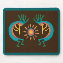 Kokopelli with Sun Southwest Brown Mousepad