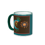 Kokopelli with Sun Southwest Coffee Mugs