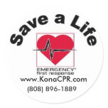 Kona CPR's Save a Life Sticker