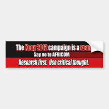 Kony 2012 Scam, Anti-AFRICOM Bumper Sticker