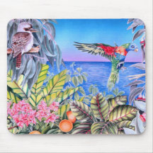 Kookaburra and Rainbow Lorikeets Mousepads