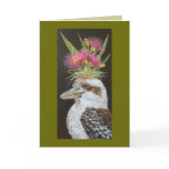 kookaburra with eucalyptus card