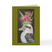 kookaburra with eucalyptus card