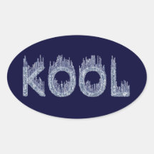 Kool - Ice Cold Design Oval Stickers