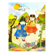Korean Baby's First Birthday Post Cards
