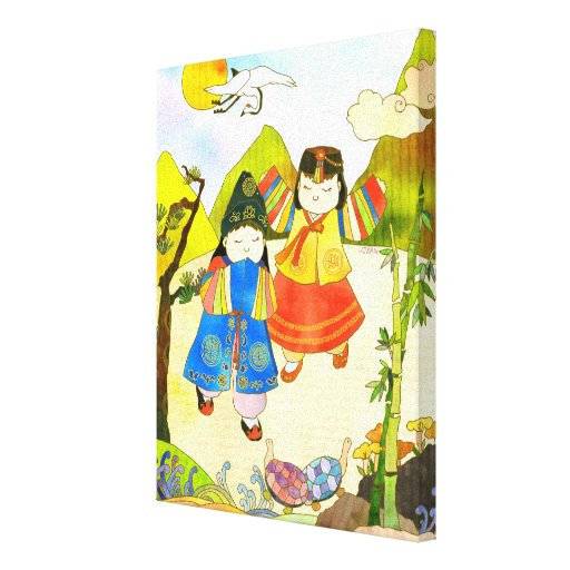 Korean Baby's First Birthday Wrapped Canvas(11x14) Stretched Canvas Prints