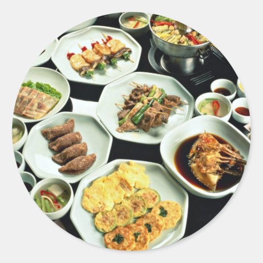 Korean Food Round Sticker