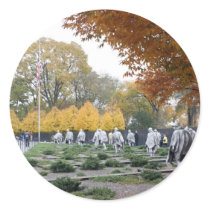 Korean War Memorial veterans Round Stickers