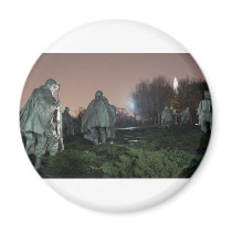 Korean War Memorial Washington Monument night Refrigerator Magnet