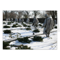 Korean War Veterans Memorial snow Greeting Card