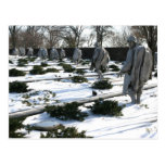 Korean War Veterans Memorial snow Postcard