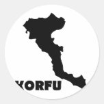 korfu corfu greek island round sticker