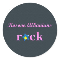 kosovans Rock - Cute Pink Round Sticker