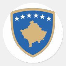 Kosovo Coat Of Arms Round Stickers