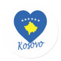Kosovo Flag Heart stickers