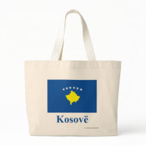 Kosovo Flag with Name in Albanian Canvas Bag