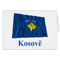 Kosovo Waving Flag with Name in Albanian