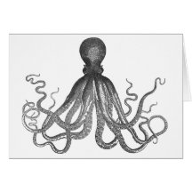 Kraken - Black Giant Octopus / Cthulu Card