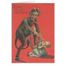 Krampus Punishing Girl Card