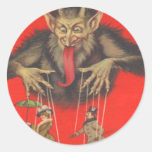 Krampus Puppeteering Adults Sticker