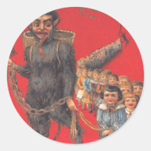 Krampus With Bad Children Sticker