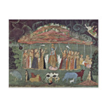 Krishna And The Mountain Govardhan By Shahadin Postcards