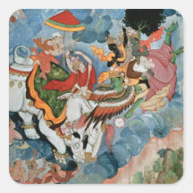 Krishna's combat with Indra, c.1590 Square Stickers