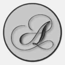 KRW - A - Monogrammed Seal Round Sticker