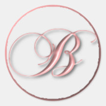KRW - B - Monogrammed Seal Round Stickers