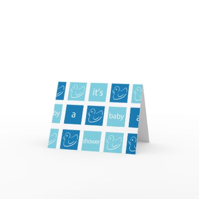 KRW Blue Blocks Custom Baby Shower Invitation Greeting Cards by krwbaby