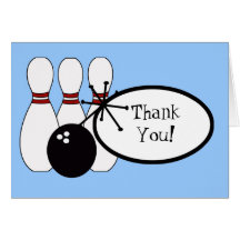KRW Blue Bowling Thank You Card