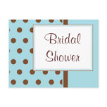 KRW Blue Polka Dots Custom Shower Invitation postcards