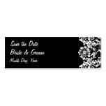 KRW Custom Elegant Floral Black Save the Date business cards