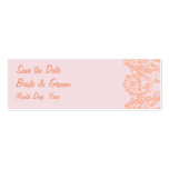 KRW Custom Elegant Floral Pink Save the Date business cards