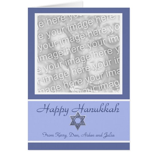 KRW Custom Happy Hanukkah Photo Frame Card
