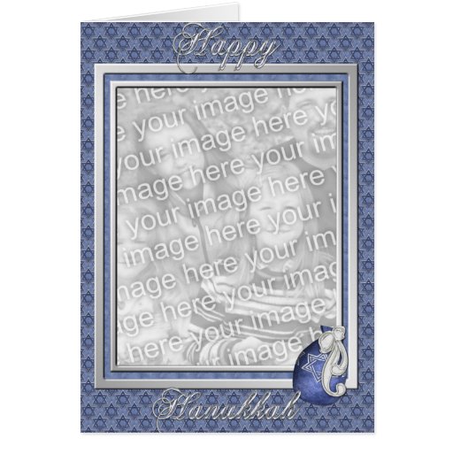 KRW Custom Happy Hanukkah Photo Frame Greeting Card