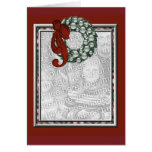 KRW Custom Holiday Wreath Photo Frame Card