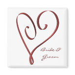 KRW Custom Stylised Red Heart Wedding Favour magnets