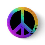 KRW Distressed Rainbow Peace Sign buttons