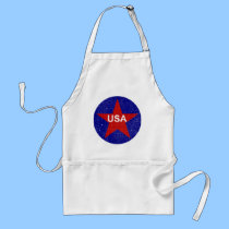 KRW Distressed Red Star USA aprons