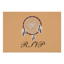 KRW Dreamcatcher Native American Wedding RSVP Personalized Invite
