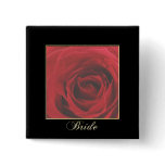 KRW Elegant Red Rose Bride Pin buttons