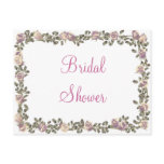 KRW Floral Border Custom Bridal Shower Invitation postcards