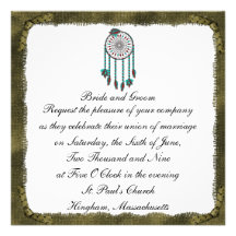 KRW Framed Dreamcatcher Custom Wedding Invitation